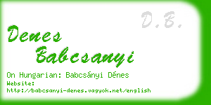 denes babcsanyi business card